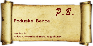 Poduska Bence névjegykártya